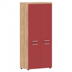 Шкаф с глухими средними и малыми дверьми Torr LUX TLHC 85.3 Дуб Бофорд Красный